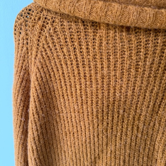 Dreamers Knitted Cozy Mustard Cowl Neck Sweater Size Medium - Picture 6 of 8